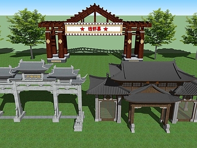 新中式牌坊牌楼 景区公园广场大入口