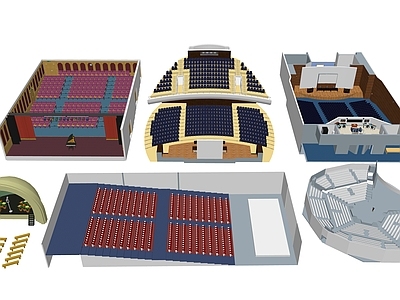 现代演讲厅  大型 小型 阶梯 单层