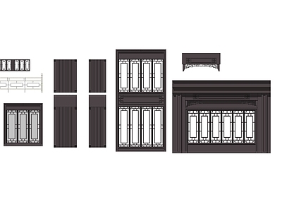 中式门窗构件组合