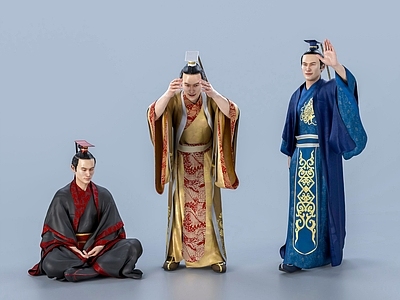现代男人 汉服 皇帝 古代人 古装
