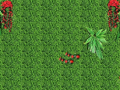 绿色植物墙贴图