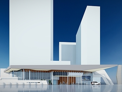 现代售楼处建筑 小展厅