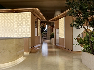 中式茶馆 餐厅 花窗