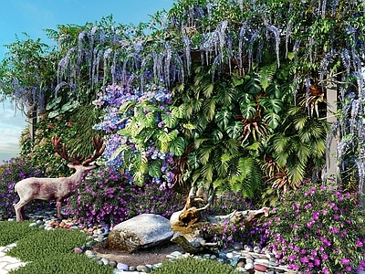 现代植物墙 植物堆 墙 花草 花卉 植物墙 花园
