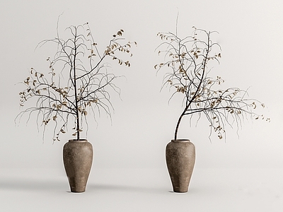 侘寂枯树枝盆栽 花盆 花瓶摆件 落地