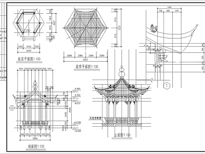 廊亭古建筑图 施工图