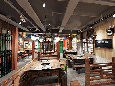 中式怀旧风火锅店