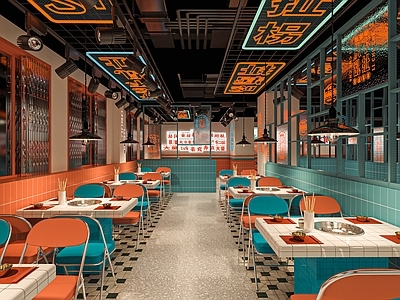 现代港式火锅店 国 火锅店椅 餐馆 椅