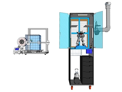 现代3D打印机 喷漆箱