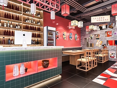 新中式火锅店 串串火锅店 餐馆 饭店 椅