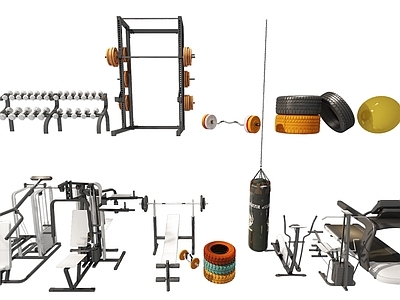 现代杠铃 沙袋 瑜伽球 轮胎 跑步机 动感单车 健身器材