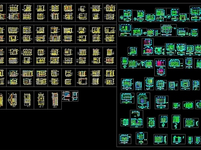 梁志天柜子图例 家装 工装 平面 施工图 平面图块