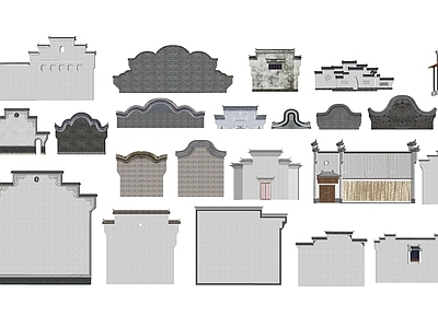 中式构件 古建建筑构件 马头墙