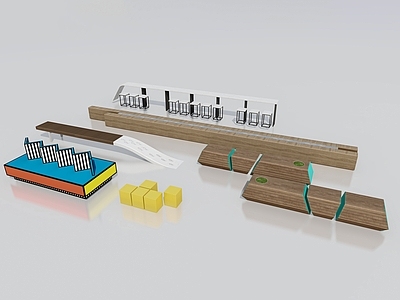 现代景观座椅 商业设施 创意坐凳 折线坐凳 条形坐凳 组合 金属 木材 长条形