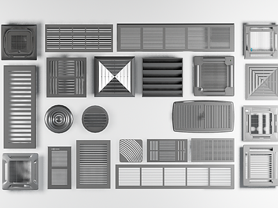 现代空调出风口 排气口 排气扇 排风口 地漏 篦子