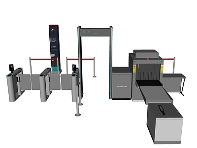 现代门禁机 安检口 安检设备 安检机 闸机 闸口 感应门