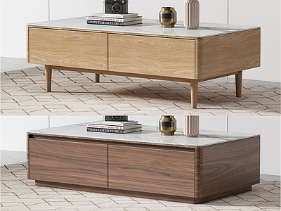 北欧茶几 长方形 大理石茶几 方形茶几