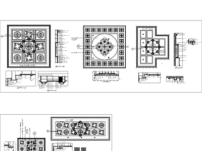 中式欧式天花吊顶图块 节点 平面图块