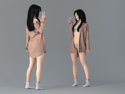 现代衬衣美女