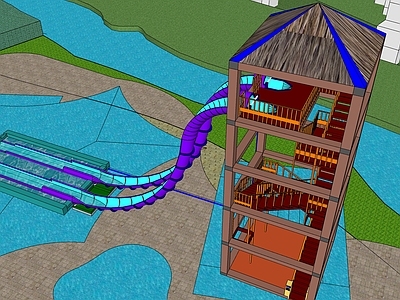 现代游乐设施 水滑梯