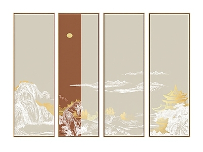 新中式装饰挂画 新中式抽象装饰画