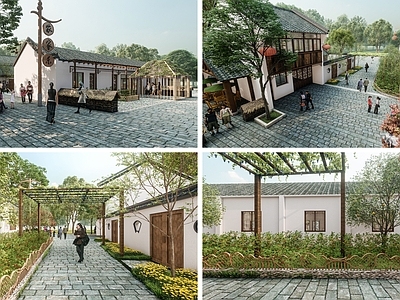 新中式餐饮建筑 乡村农家乐建筑 美丽菜园