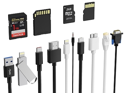 USB 数据线接口 U盘 内存卡 SD卡 网线 音频线