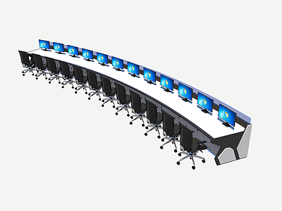 现代操作台 弧形 监控