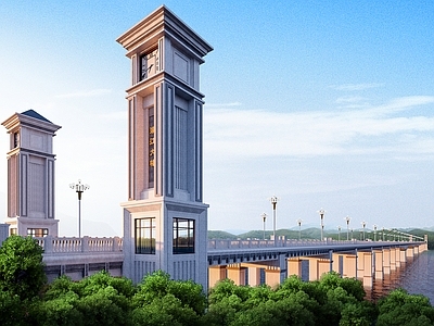 新中式大桥 桥梁 市政大桥 跨湖大桥