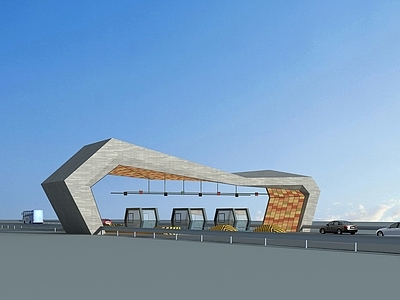 现代高速收费口 高速路口 公路 ETC收费站
