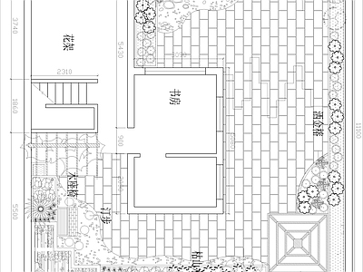 小区屋顶花园设计平立面图 剖面图 大样图