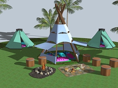 现代露营帐篷 网红野餐 聚会团建 烧烤BBQ