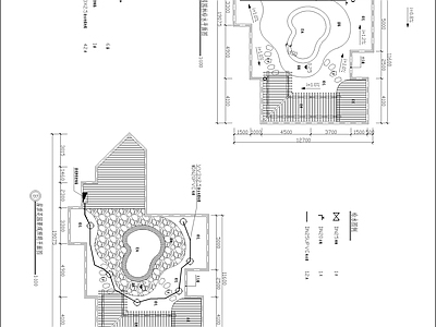 小区屋顶花园设计平立面图 剖面图 大样图 施工图