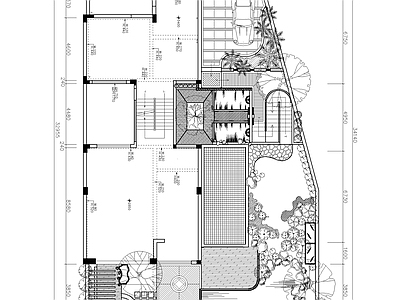 小区屋顶花园设计平立面图 施工图