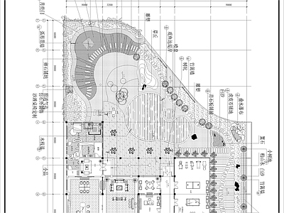 小区屋顶花园设计平立面图 施工图