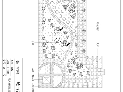 小区屋顶花园设计平立面图 施工图