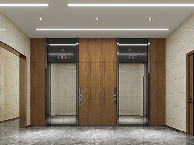 现代电梯间