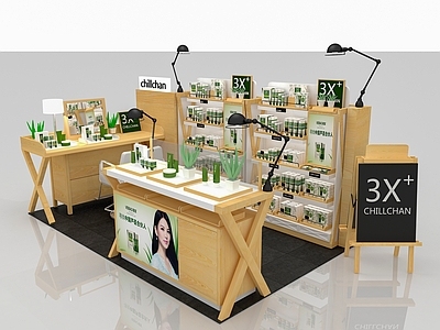 现代美妆展柜 展台