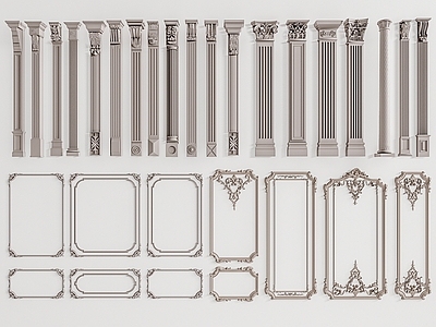 欧式线条雕花 罗马柱 石膏线 角线 柱子