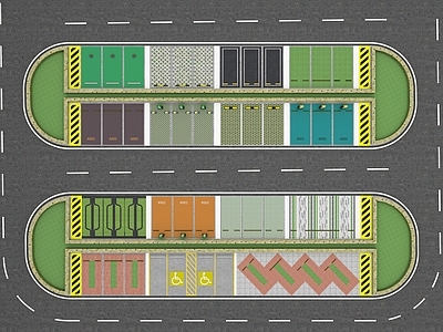 现代户外停车场 残疾人专用位 植草砖