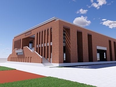 现代体育建筑 学校体育馆 封闭