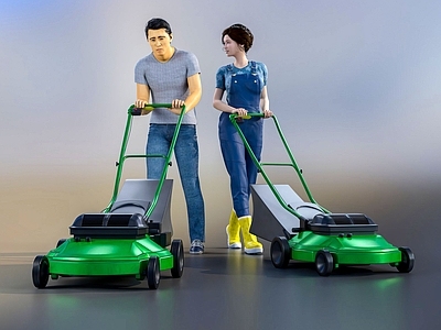 现代园林师 园丁 园艺师 除草机