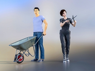 现代园林师 园丁 园艺师 剪刀