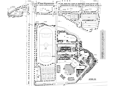 学校景观方案及人工湖设计 施工图