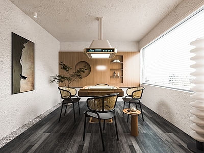 现代棋牌室 麻将室 麻将桌组合 麻将馆 装饰柜 背景墙 植物