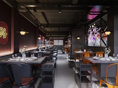 工业风火锅店 朋克风 海鲜火锅店