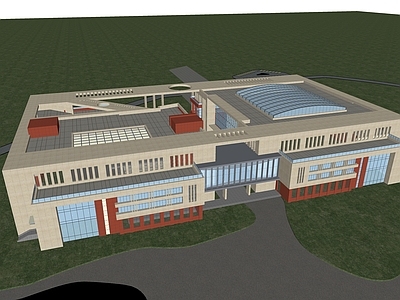现代图书馆建筑 学校食堂 综合馆