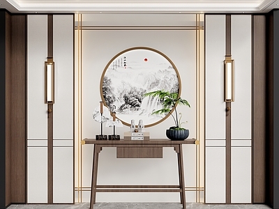 新中式端景条案 入户玄关 端景台