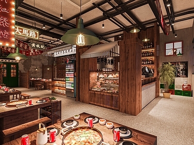 工业风火锅店