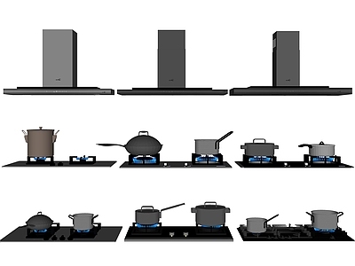 现代灶台 燃气灶 燃气炉 炊具 油烟机 抽烟机 煤气灶 油烟机